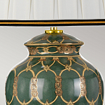 Настольная лампа с керамическим основанием с золотистым решетчатым узором и белым плиссированным абажуром Elstead Lighting варинант исполнения - 3 | Loft Concept во Владивостоке