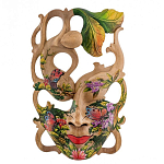 Маска деревянная резная расписная Tropical Paradise варинант исполнения - 2 | Loft Concept во Владивостоке