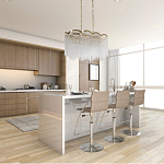 Люстра прямоугольная на цепях с прозрачными трубками и волнистым краем Nembus варинант исполнения - 13 | Loft Concept во Владивостоке