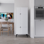 Комод белый с 4-мя дверцами на металлических ножках SPARK MULTIPURPOSE CABINET WHITE варинант исполнения - 10 | Loft Concept во Владивостоке