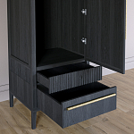 Узкий Шкаф Primo с 2 выдвижными ящиками Черный дуб варинант исполнения - 5 | Loft Concept во Владивостоке