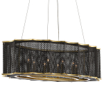 Люстра овальная в сочетании черного и золотого цвета Mesh Lighting варинант исполнения - 2 | Loft Concept во Владивостоке