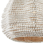 Подвесной светильник в форме купола с декором из круглых деревянных бусин White Wooden Beads Chandelier варинант исполнения - 1 | Loft Concept во Владивостоке