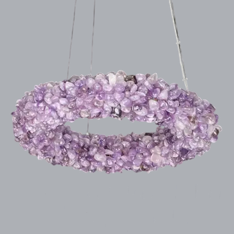 Люстра кргулая из фиолетового хрустального камня Purple Diamond Фиолетовый Люстра кргулая из фиолетового хрустального камня Purple Diamond Фиолетовый во Владивостоке | Loft Concept