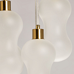 Люстра с 5-ю матовыми белыми стеклянными плафонами волнообразной формы Lucid Rain  варинант исполнения - 6 | Loft Concept во Владивостоке