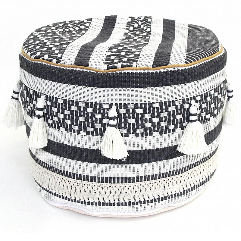 Пуф Black and White Ornament Черный Белый Пуф Black and White Ornament Черный Белый во Владивостоке | Loft Concept