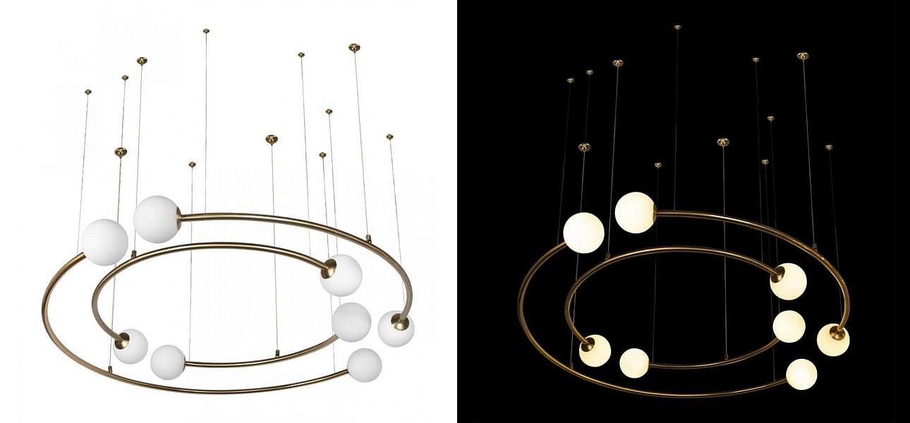 Дизайнерская Модульная Люстра PLANETARY two rings Gold 100 см Дизайнерская Модульная Люстра PLANETARY two rings Gold 100 см - Loft-Concept во Владивостоке