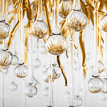 Люстра подвесная с прозрачными стеклянными подвесками в форме капель Диаметр 100 см Droplet Chandelier варинант исполнения - 9 | Loft Concept во Владивостоке