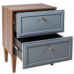 Тумба прикроватная серая из массива бука с 2-мя ящиками Wenge Light варинант исполнения - 4 | Loft Concept во Владивостоке