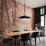 Подвесной светильник с плафоном в форме плоского купола и белой шарообразной лампой Eurofase варинант исполнения - 8 | Loft Concept во Владивостоке