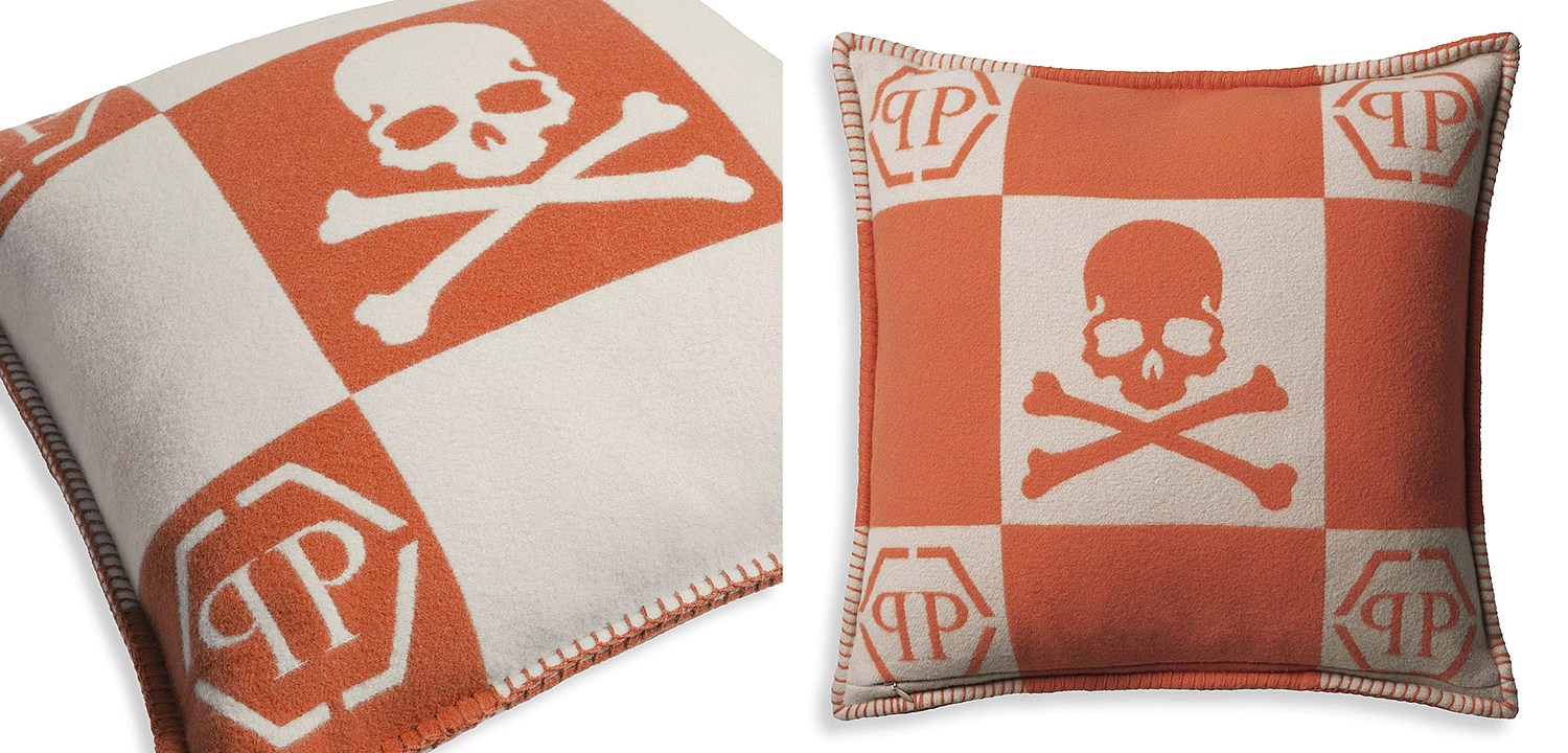 Подушка Philipp Plein Cushion Cashmere Skull 45 x 45 Orange Подушка Philipp Plein Cushion Cashmere Skull 45 x 45 Orange - Loft-Concept во Владивостоке