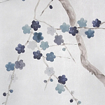 Обои ручная роспись Plum Blossom Inky Hokusai on Sterling Silver gilded silk варинант исполнения - 3 | Loft Concept во Владивостоке