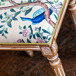 Банкетка одноместная из массива бука с цветочным принтом Beige Chinoiserie Garden Banquette варинант исполнения - 2 | Loft Concept во Владивостоке