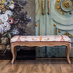 Банкетка из массива бука бежевая с растительным орнаментом Raffael Beige Floral Banquette варинант исполнения - 6 | Loft Concept во Владивостоке