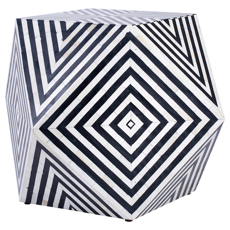 Табурет Geometric Cube Table Инкрустация кость Черно-белый во Владивостоке | Loft Concept 