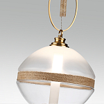 Подвесной светильник с круглым прозрачным плафоном и декоративной каменной вставкой Tectona  варинант исполнения - 5 | Loft Concept во Владивостоке