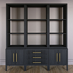 Модульный стеллаж Primo из трех составных элементов Черный дуб варинант исполнения - 2 | Loft Concept во Владивостоке