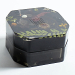 Шкатулка из эпоксидной смолы с цветами черная Epoxy Resin Square Box Black варинант исполнения - 5 | Loft Concept во Владивостоке