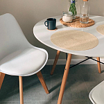 Стул с основой из пластика и мягким сиденьем Arvika White варинант исполнения - 9 | Loft Concept во Владивостоке