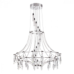 Люстра подвесная из металла с хрустальными прозрачными подвесками Quasar 81 варинант исполнения - 8 | Loft Concept во Владивостоке