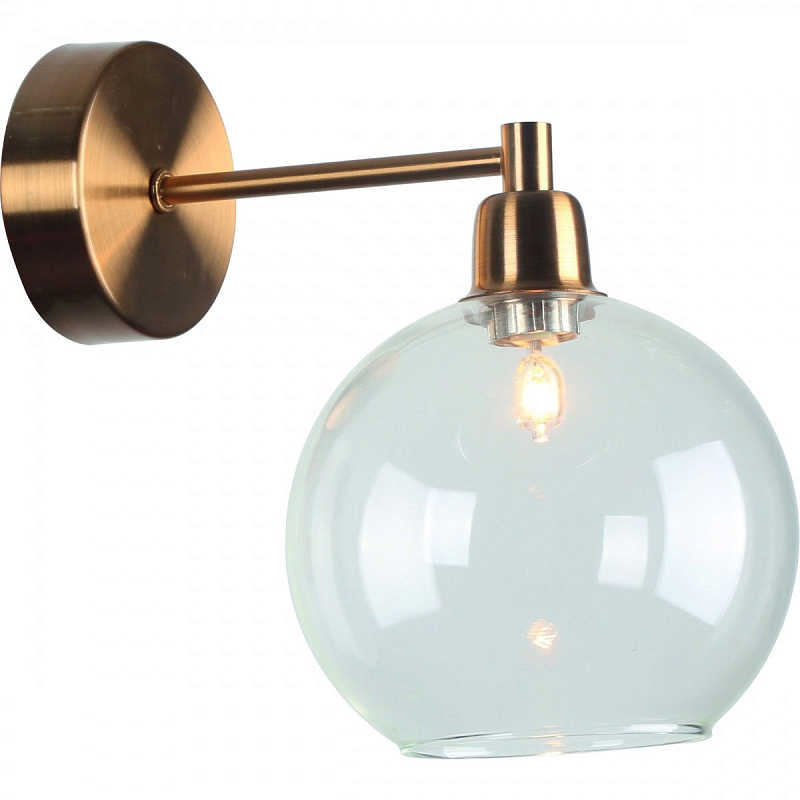 Бра Clear Glass Sphere Cloche Gold Бронза Бра Clear Glass Sphere Cloche Gold Бронза во Владивостоке | Loft Concept