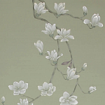 Обои ручная роспись Magnolia Canopy Colourway SC-287 on Aquamarine slub silk варинант исполнения - 1 | Loft Concept во Владивостоке