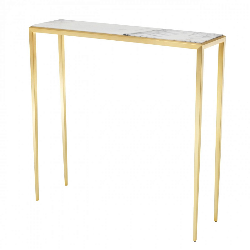 Консоль Eichholtz Console Table Henley S Золотой Белый Мрамор Bianco Консоль Eichholtz Console Table Henley S Золотой Белый Мрамор Bianco во Владивостоке | Loft Concept