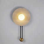 Бра круглое с каменным основанием и плафоном из стекла в форме шара Shaw Marble Lighting варинант исполнения - 5 | Loft Concept во Владивостоке