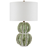 Настольная лампа с фактурным основанием с сочетании белого и зеленого цветов Festoon варинант исполнения - 3 | Loft Concept во Владивостоке