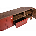 ТВ-тумба красная из массива бука с 2-мя дверками и ящиком Wenge Light варинант исполнения - 5 | Loft Concept во Владивостоке