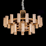 Люстра двухъярусная круглая с текстурными цилиндрическими плафонами Glimpse варинант исполнения - 6 | Loft Concept во Владивостоке