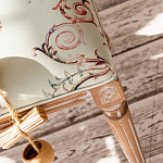 Банкетка из массива бука светло-зеленая с растительным орнаментом Raffael Angel Floral Banquette варинант исполнения - 3 | Loft Concept во Владивостоке