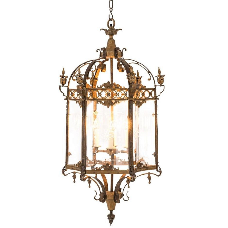 Люстра Eichholtz Lantern Place Des Vosges Латунь Прозрачное Стекло Люстра Eichholtz Lantern Place Des Vosges Латунь Прозрачное Стекло во Владивостоке | Loft Concept