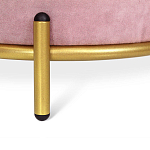 Банкетка круглая пыльно-розовый велюр на 4-х металлических ножках золотого цвета SANJAY варинант исполнения - 2 | Loft Concept во Владивостоке