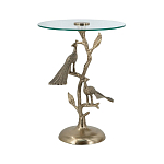 Столик с круглой стеклянной столешницей и корпусом в виде двух павлинов на ветке Table Two Peacocks варинант исполнения - 2 | Loft Concept во Владивостоке
