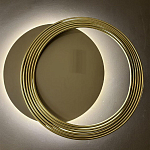 Бра светодиодное круглое в матовых оттенках коричневого и золотого цвета Kosmikos варинант исполнения - 1 | Loft Concept во Владивостоке