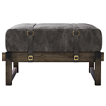 Пуф Duncan винтажная черная кожа  варинант исполнения - 1 | Loft Concept во Владивостоке