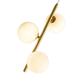 Подвесной светильник бронзового цвета с 3-мя белыми стеклянными шарообразными плафонами Bubble Chandelier варинант исполнения - 2 | Loft Concept во Владивостоке