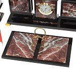 Настольный письменный набор из креноида и змеевика на бронзовых ножках Marble Accessory варинант исполнения - 3 | Loft Concept во Владивостоке