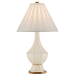 Настольная лампа с фактурным конусовидным абажуром и кожаным каркасом Malifis варинант исполнения - 3 | Loft Concept во Владивостоке