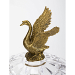 Конфетница из прозрачного рельефного стекла с ручками в виде стрекоз и фигуркой лебедя Eden Garden варинант исполнения - 3 | Loft Concept во Владивостоке