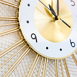 Часы настенные из металла в виде солнца с белым циферблатом Mirror Tower Clock варинант исполнения - 3 | Loft Concept во Владивостоке