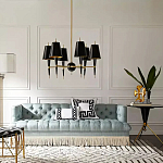 Дизайнерский журнальный столик с круглой столешницей на золотых ножках Risenbix варинант исполнения - 2 | Loft Concept во Владивостоке