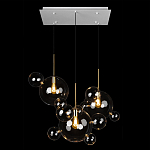 Люстра подвесная 3 лампы с прозрачными стеклянными шарами и золотыми деталями Giopato & Coombes варинант исполнения - 2 | Loft Concept во Владивостоке