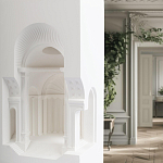 Встраиваемый в стену гипсовый светильник под покраску с арками и рельефными колоннами Antiquity Athena варинант исполнения - 10 | Loft Concept во Владивостоке