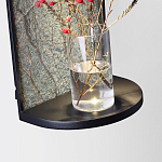 Настенный светильник зеленого цвета с черной рамкой овальной формы с полкой Herbarium  варинант исполнения - 3 | Loft Concept во Владивостоке