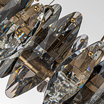 Люстра подвесная круглая с овальными подвесками из стекла дымчатого цвета Harlow Crystal Round варинант исполнения - 3 | Loft Concept во Владивостоке