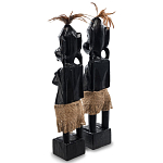 Комплект из 2-х деревянных статуэток Asmat Statuettes Black варинант исполнения - 5 | Loft Concept во Владивостоке