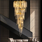 Люстра многоярусная с каркасом из металла и прозрачными подвесками FAIRYTREE Light варинант исполнения - 3 | Loft Concept во Владивостоке