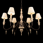 Люстра на металлическом основании с 6-ю белыми тканевыми абажурами Terrain варинант исполнения - 8 | Loft Concept во Владивостоке